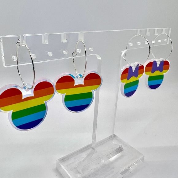 Mickey & Minnie Rainbow Earrings - Pride Earrings - Disney Inspired Earrings - Picture 1 of 10